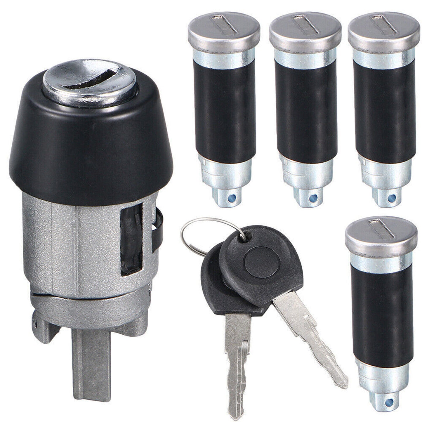 Set of 2 Ignition Switch Door Lock Barrels with Keys for VW T4 Transporter (1990–2003)