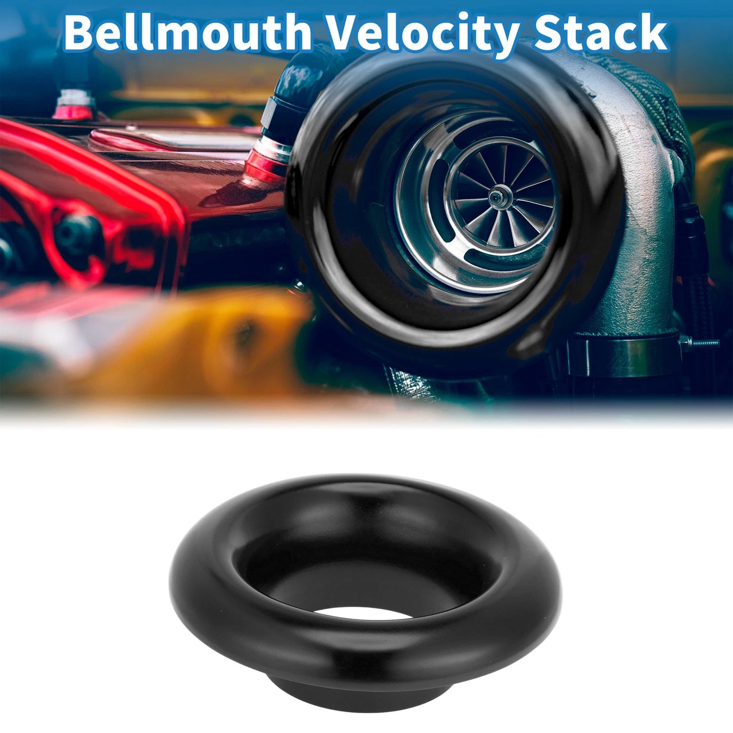 Velocity Stack Bellmouth for Turbo Engine Air Intake (3.46" ID, 6.50" OD)