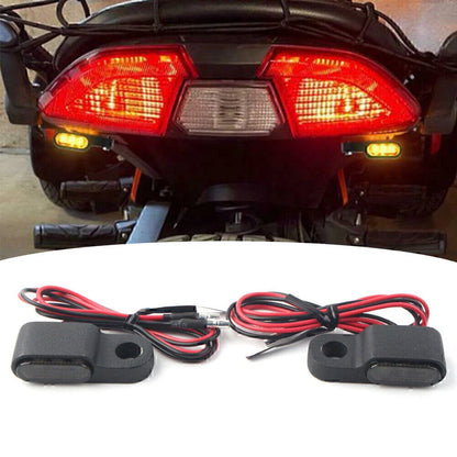 Mini Motorcycle LED Turn Signal Lights Amber Blinker