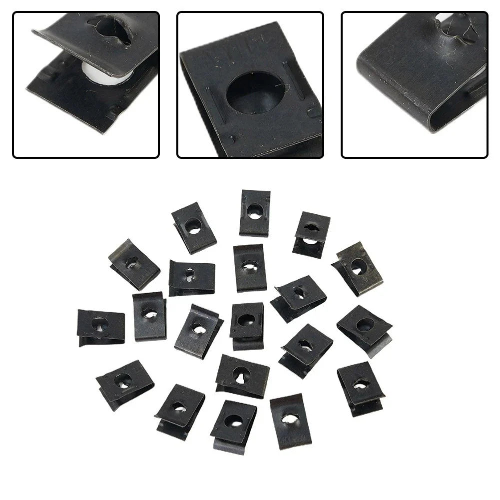 20x Metal U-Type Clips for Car Bumper Fender Trim Panel Fastener