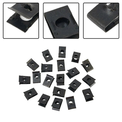 20x Metal U-Type Clips for Car Bumper Fender Trim Panel Fastener