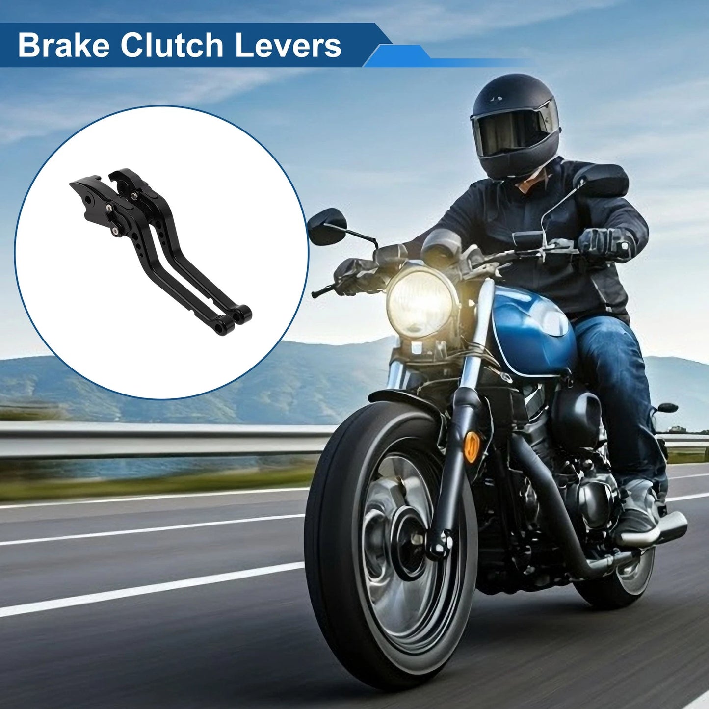2X Adjustable Long Brake Clutch Levers for Honda RC51 (2000–2006) Black