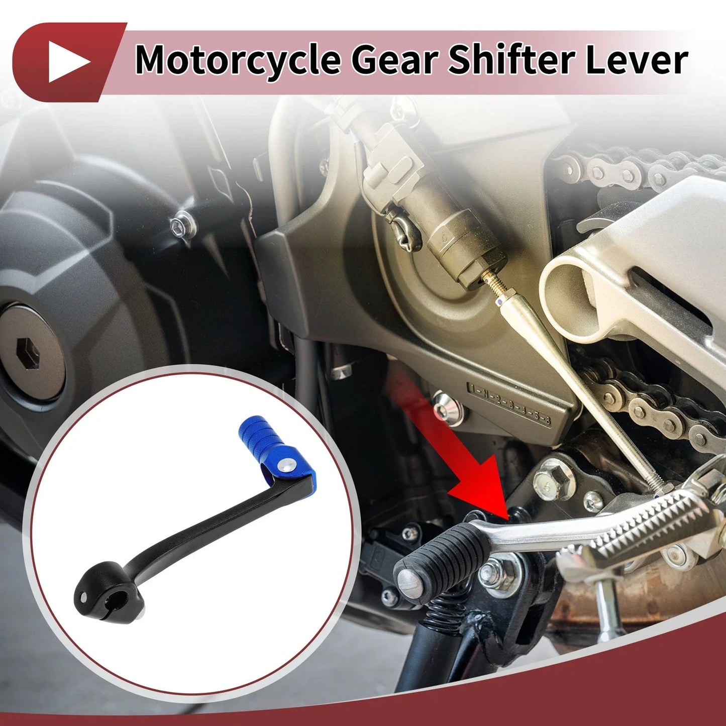 Folding Motorcycle Gear Shifter Lever for Honda CRF110F (2013-2018) Black Blue