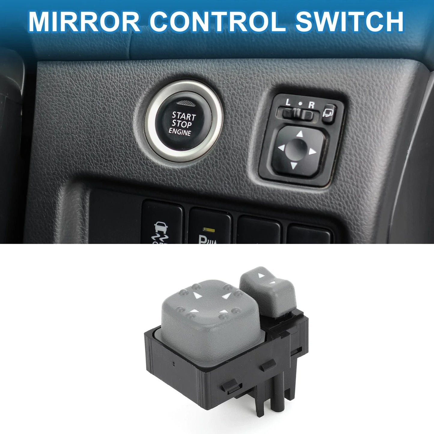 Car Mirror Switch for Chevrolet Blazer S10 2002-2005 Plastic Black Gray 1 x