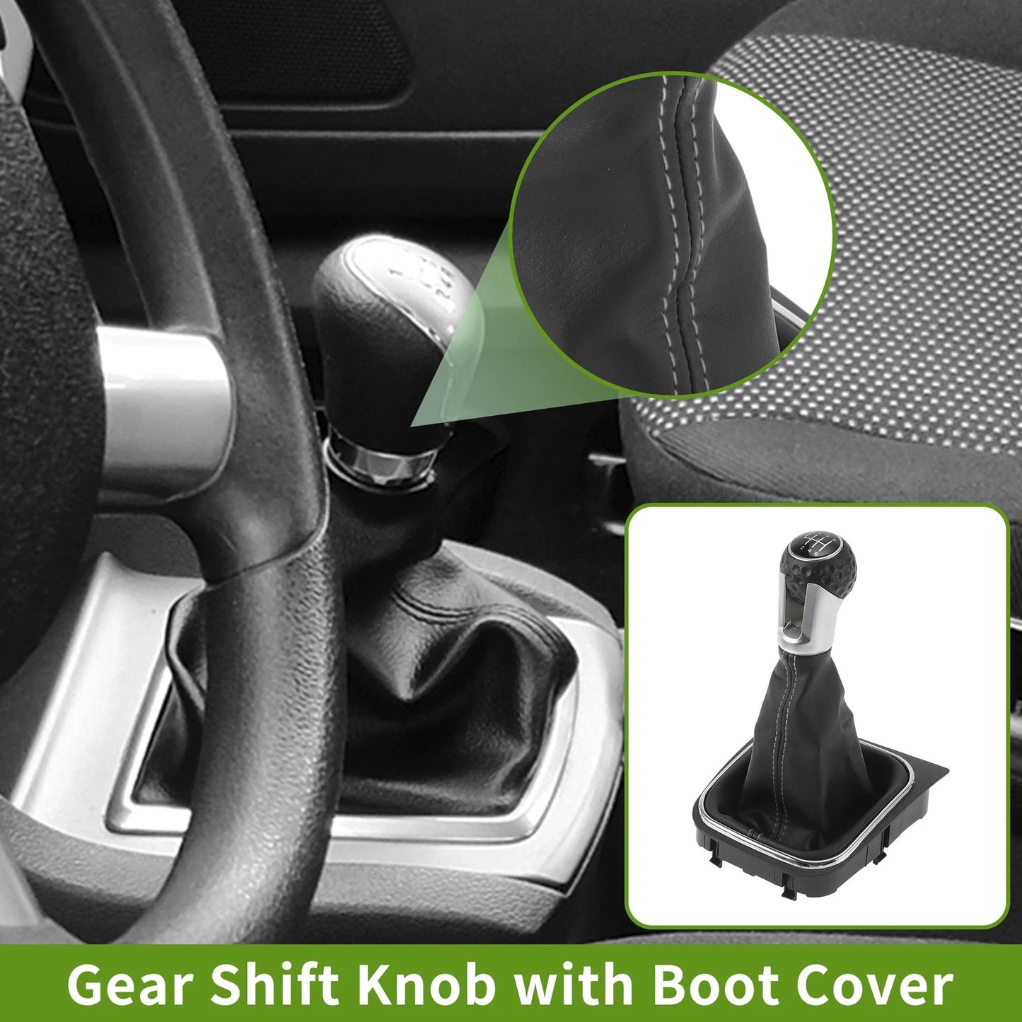 6 Speed Gear Shifter Knob with Cover for VW Golf MK6 GTI R20 (2009–2013)