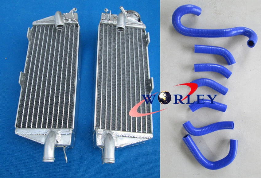 Aluminum Radiator + Red Hose for Husqvarna AE/CR/WR/XC 400/430/500 (1984–1987)