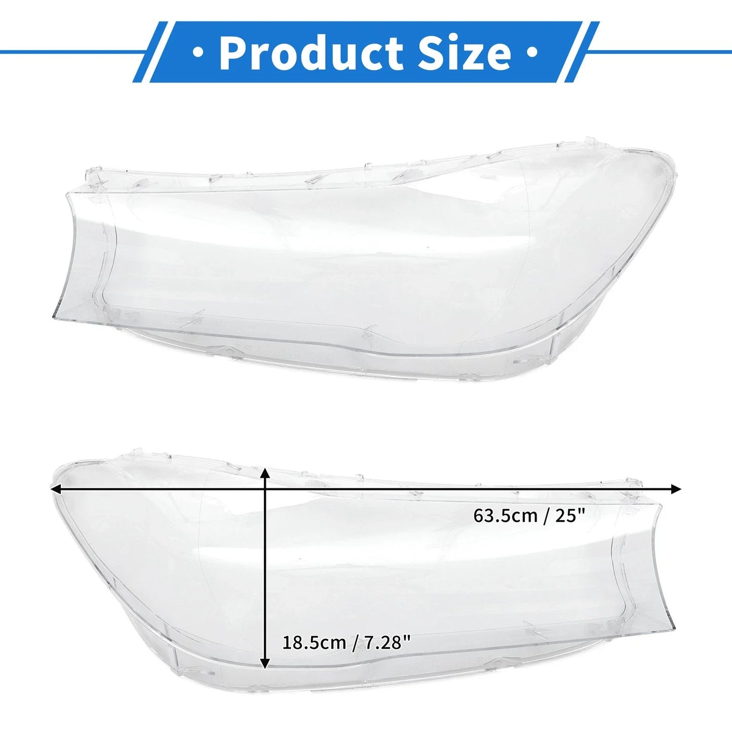 1 x Pair Front Left Right Headlight Lens Cover for BMW 740i