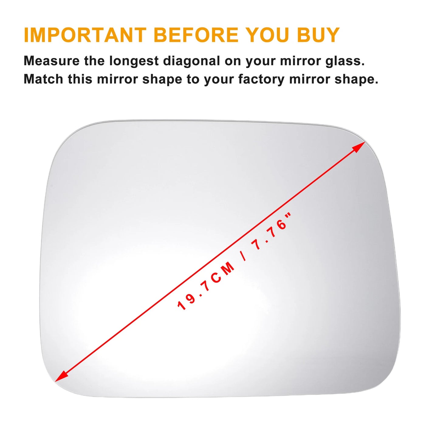 Left Side White Mirror Glass w/ Back for Jeep Renegade (2014–2022)