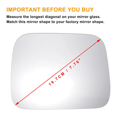 Left Side White Mirror Glass w/ Back for Jeep Renegade (2014–2022)