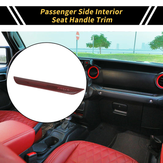 Passenger Side Interior Seat Handle for Jeep Wrangler JL JLU (2018–2023) Carbon Fiber Red