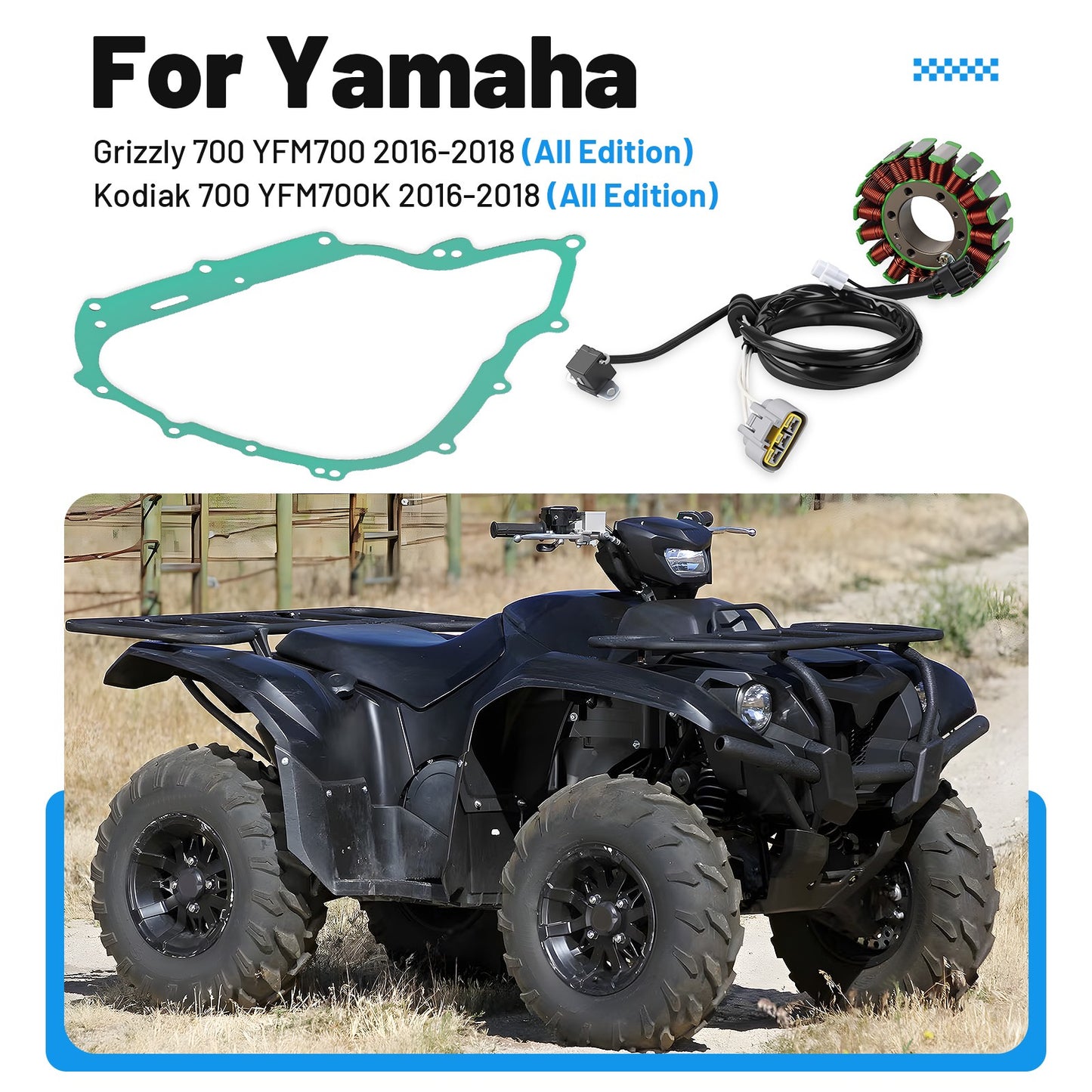 Stator for Yamaha Grizzly 700, Kodiak 700 (2016–2018)