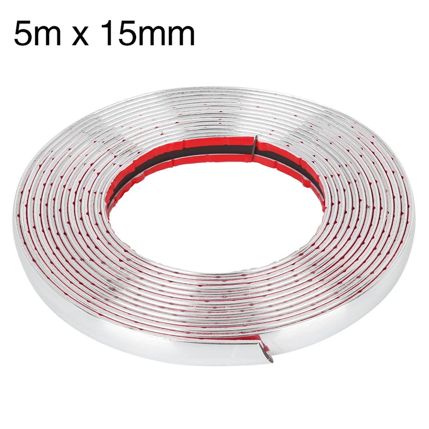 5m x 15mm Chrome Door Edge Trim for Universal Vehicles