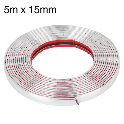5m x 15mm Chrome Door Edge Trim for Universal Vehicles