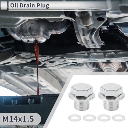 Set of 1 M14x1.5 Engine Oil Drain Plug with Gasket for Car Motorcycle