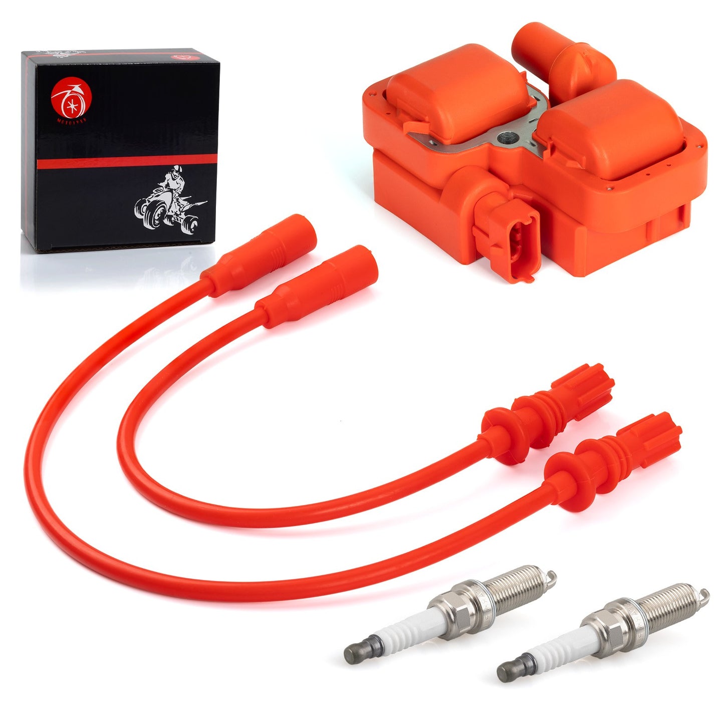 Ignition Coil & Spark Plug Set for Polaris Scrambler 1000 Sportsman 1000