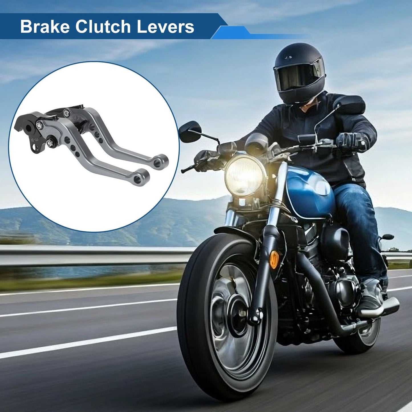 Long Brake Clutch Levers for Honda VFR1200F (2010–2014) Titanium Tone 1 Pair