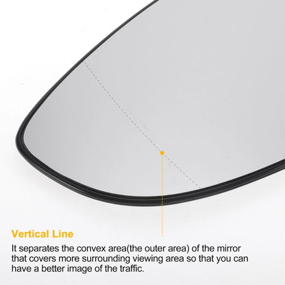 Left Side Heated White Mirror Glass for Ford B Max Fiesta (2012–2019)
