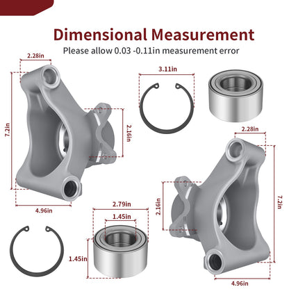 Set of 2 Rear Wheel Carriers with Bearings for Polaris RZR 800 (2008–2014)