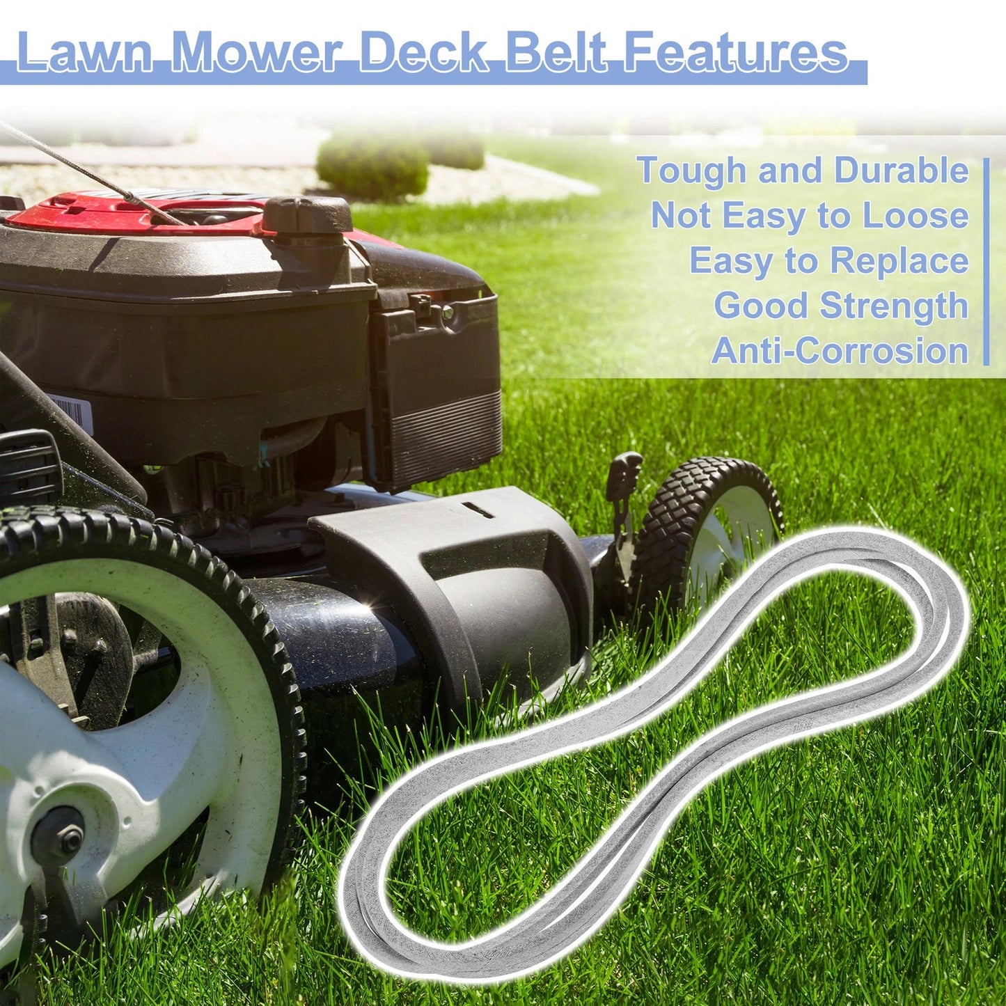 Lawn Mower Deck Belt for John Deere 48 Inch Deck (145) (GX21833, PC9537)