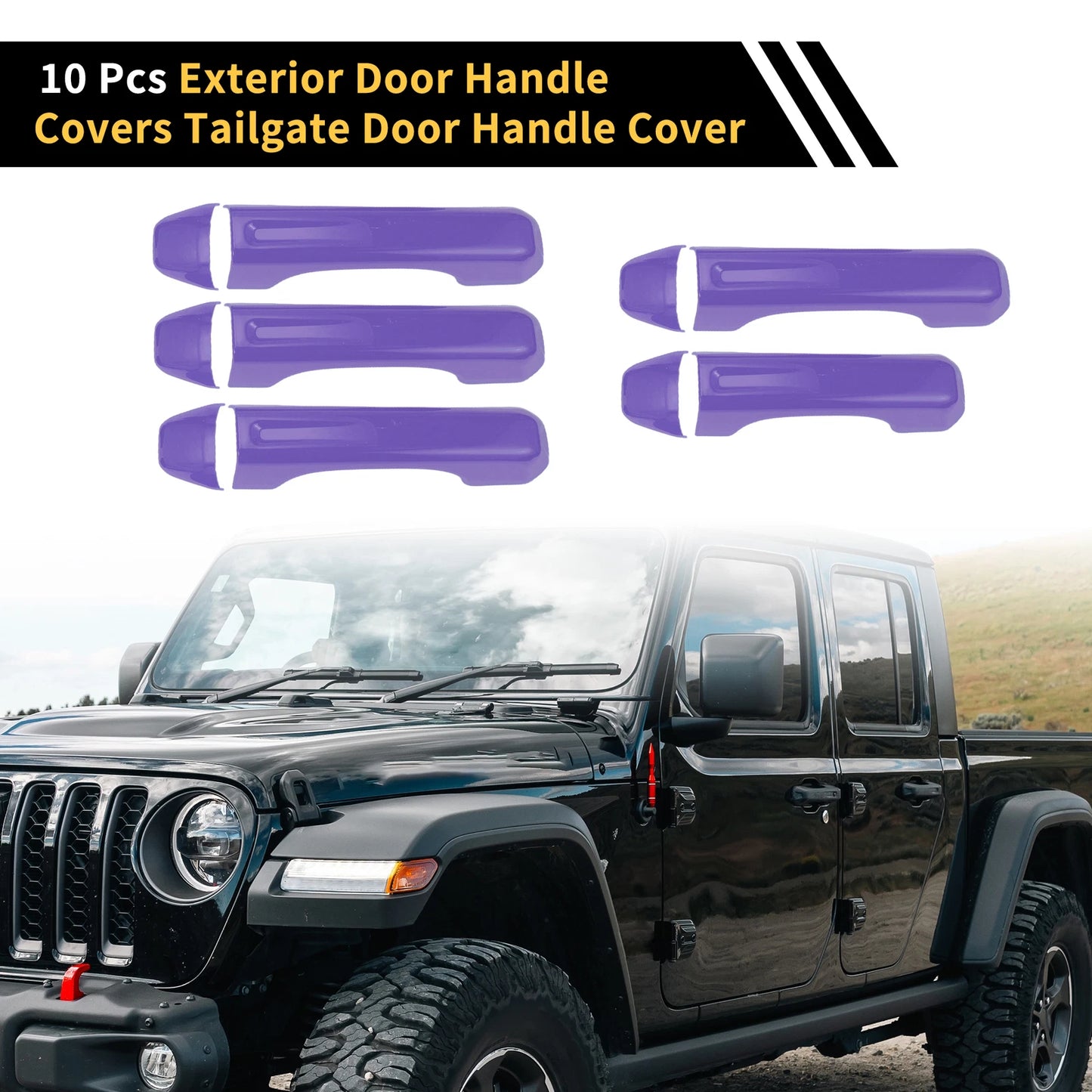 Set of 1 Door Tailgate Handle Cover for Jeep Gladiator JT (2020–2021) Purple