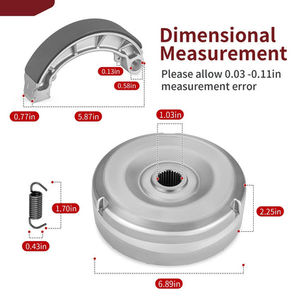 Rear Brake Drum Hub with Shoes for Honda Rancher 400 TRX400FA/FGA (2004–2007)