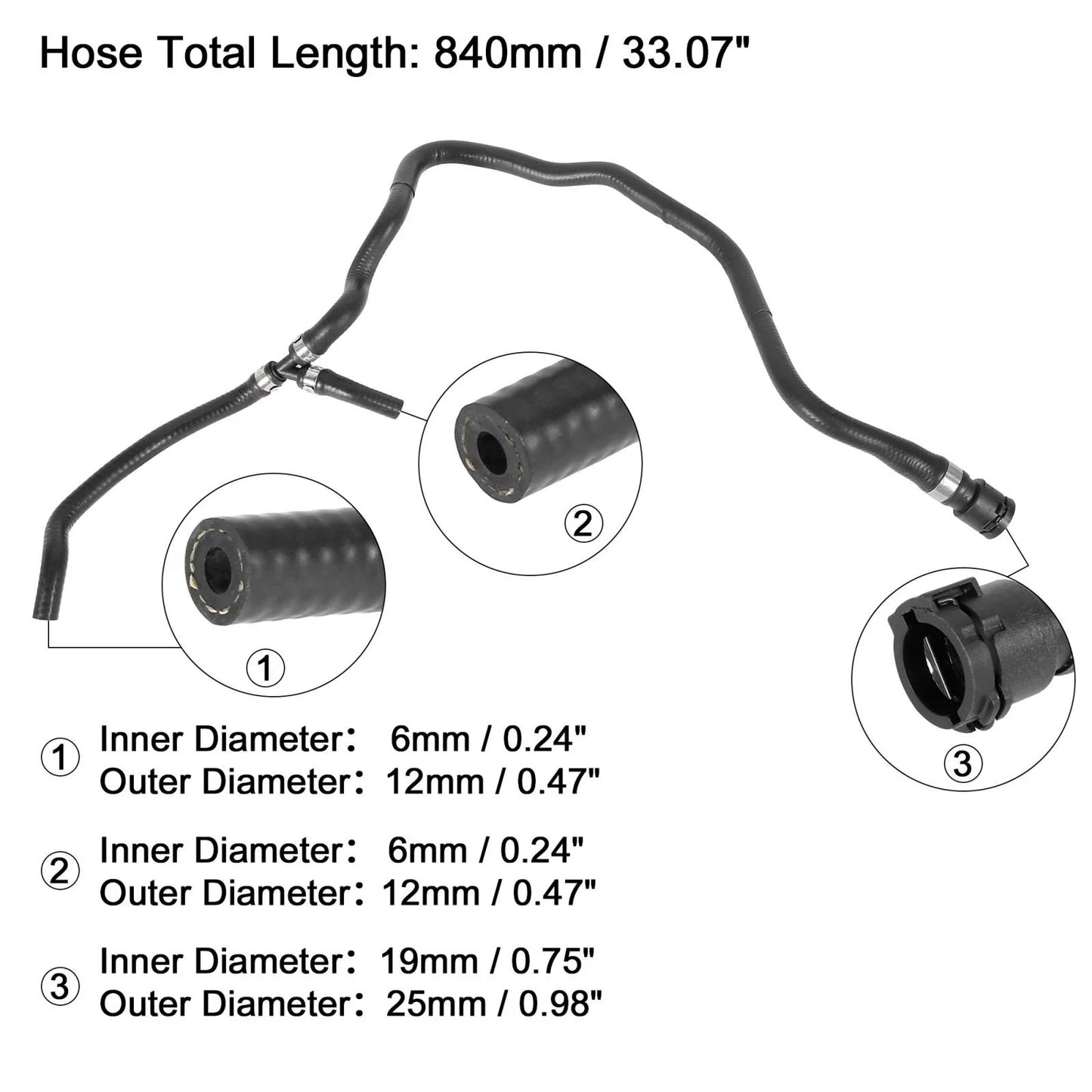 Radiator Coolant Water Hose from Expansion Tank for BMW 750i (2006-2008)