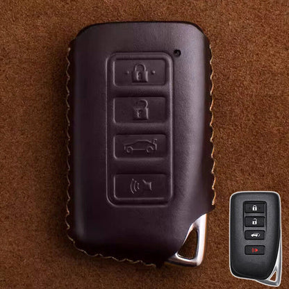 Brown Leather Car Key Fob Case Cover for Lexus RC (2014–2023)