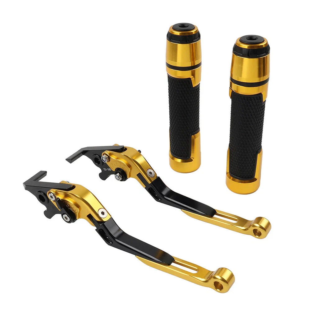 Gold Extendable Brake Clutch Lever Grip Set for BMW S1000XR (2015-2021)