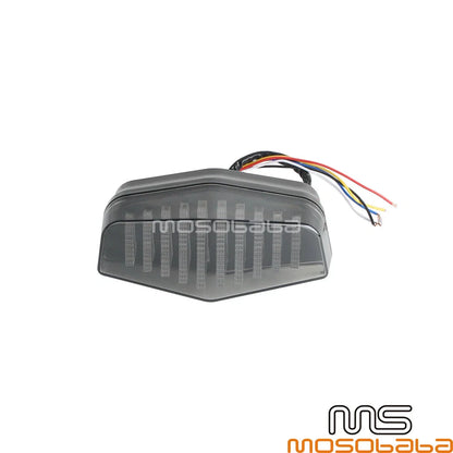 LED Brake Tail Light Assembly w/Gray Lens for Harley Honda (Universal)