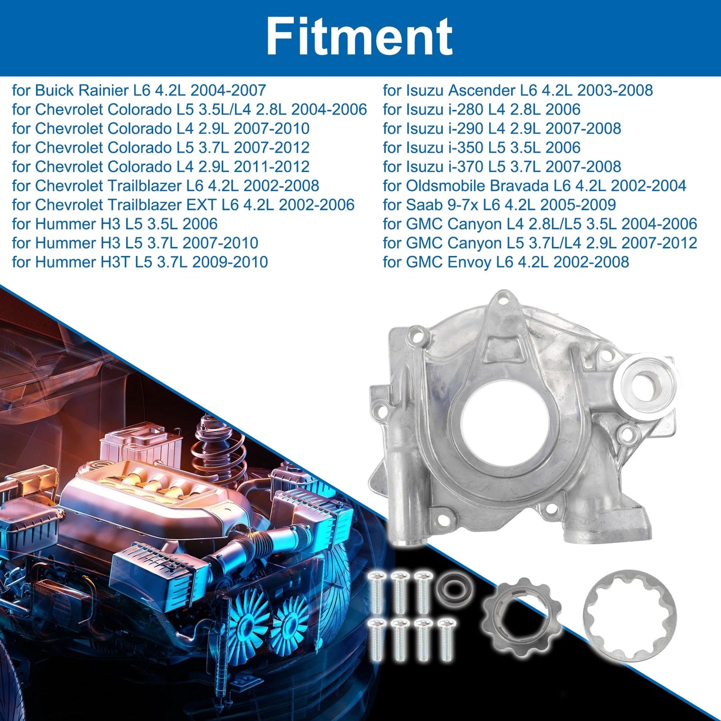 Engine Oil Pump No.12577097 for Buick Rainier L6 4.2L (2004–2007)
