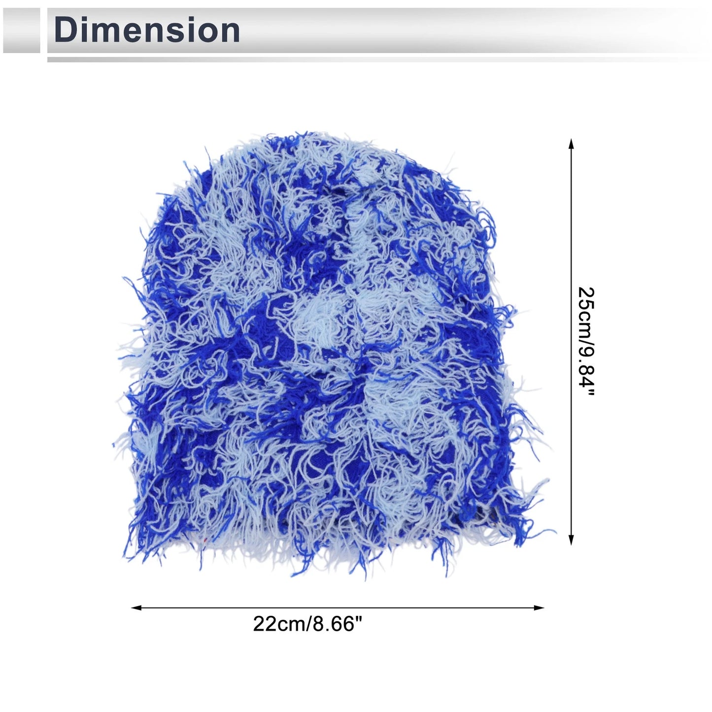 Cycling Hat for Universal Fit (25x22cm) - Blue Acrylic Fabric (1 Pc)