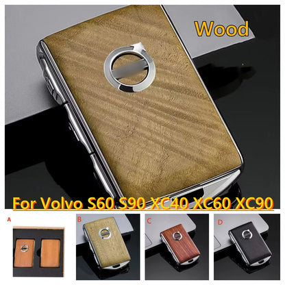 Wood Remote Control Case Fob Shell Cover for Volvo S60 S90 XC40 XC60 XC90 V60