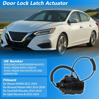 Front Right Door Latch Lock Actuator for Nissan NV400, Opel Movano (2016–2023)