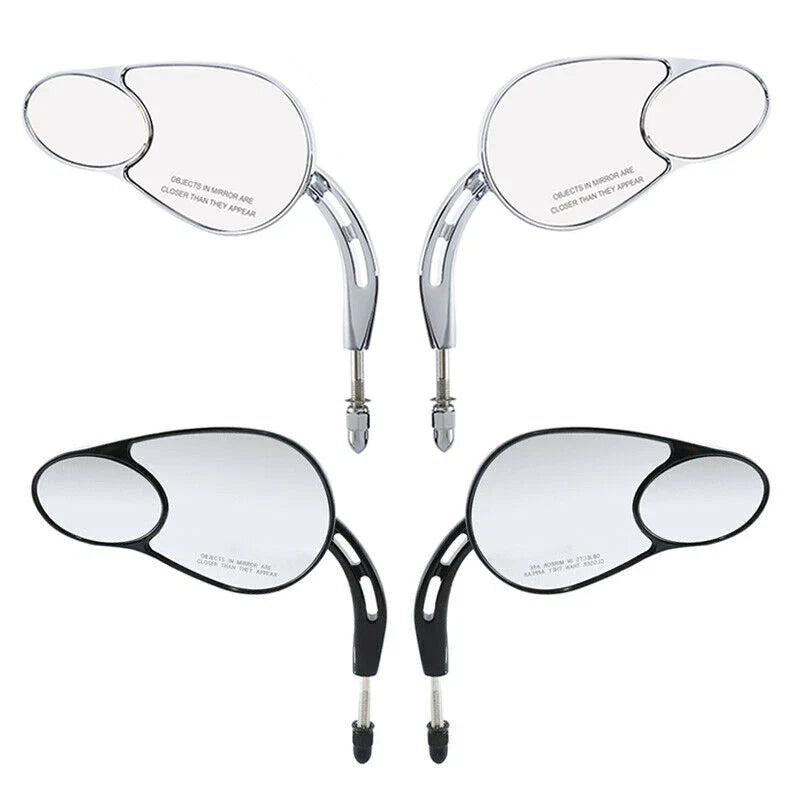 Black/Chrome Rear-View Mirrors for Harley Softail, Touring, Sportster 883-1200