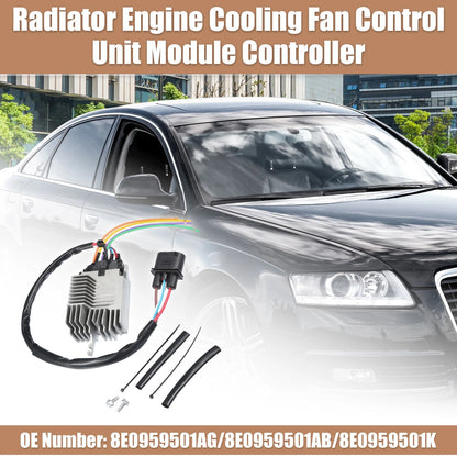 Set of 2 Engine Cooling Fan Control Module for Audi A4 1.8L 3.0L (2002–2005)