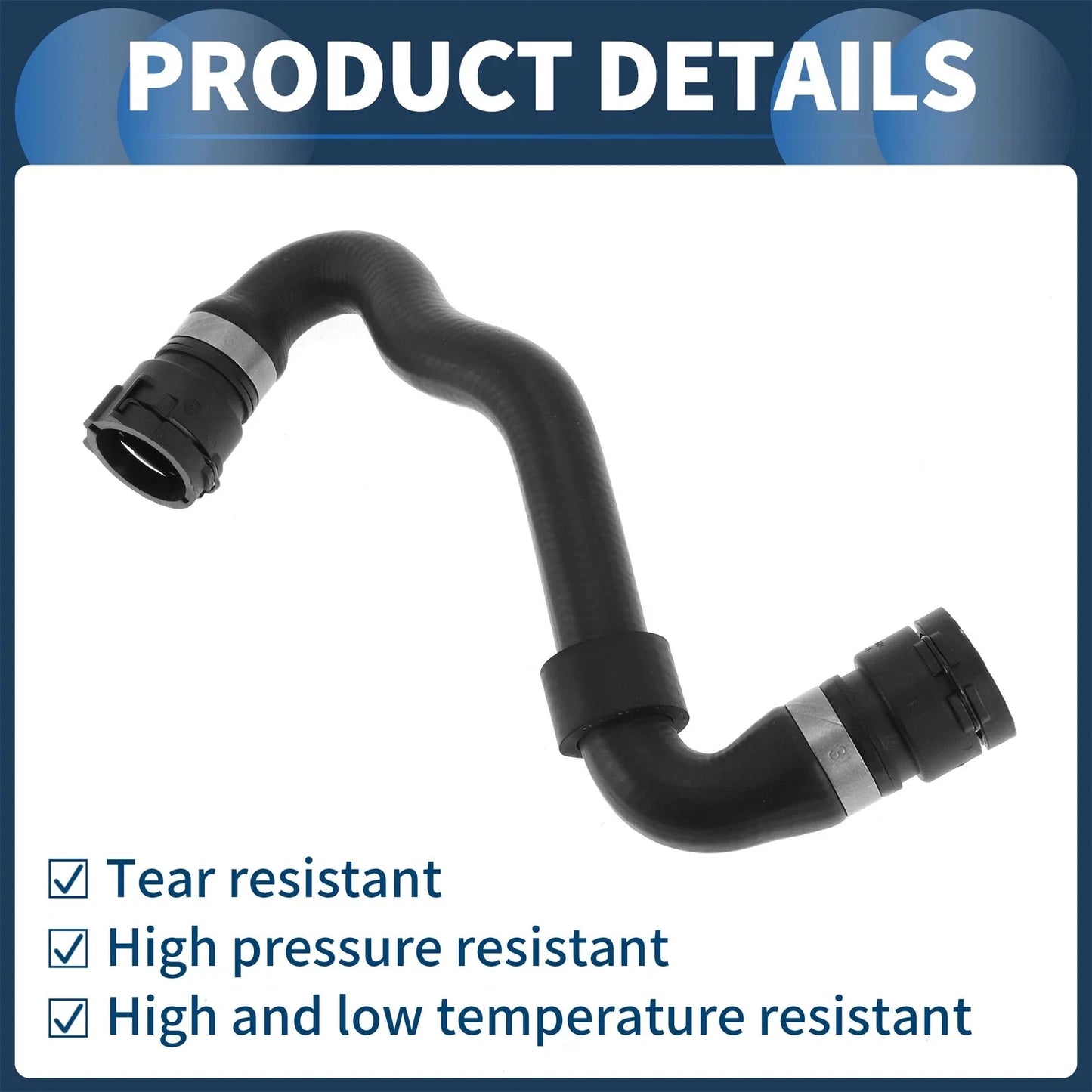 HVAC Heater Hose Rubber Black for BMW X5 3.0i (2001 - 2006)
