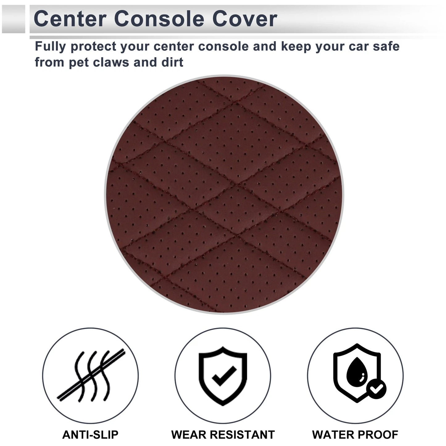Center Console Cover with Storage Bag for BMW X5 (2014–2018) Red