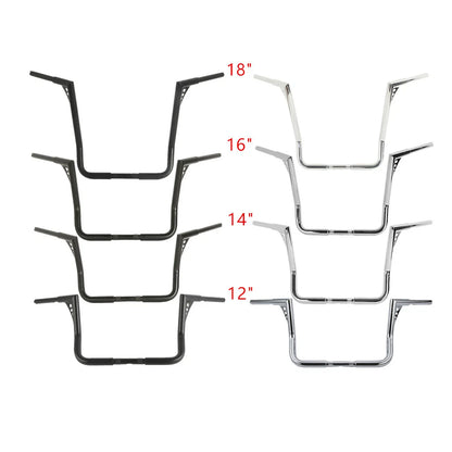 12/14/16/18 Rise Handlebar for Harley Electra Glide (1982-2024) Black/Chrome