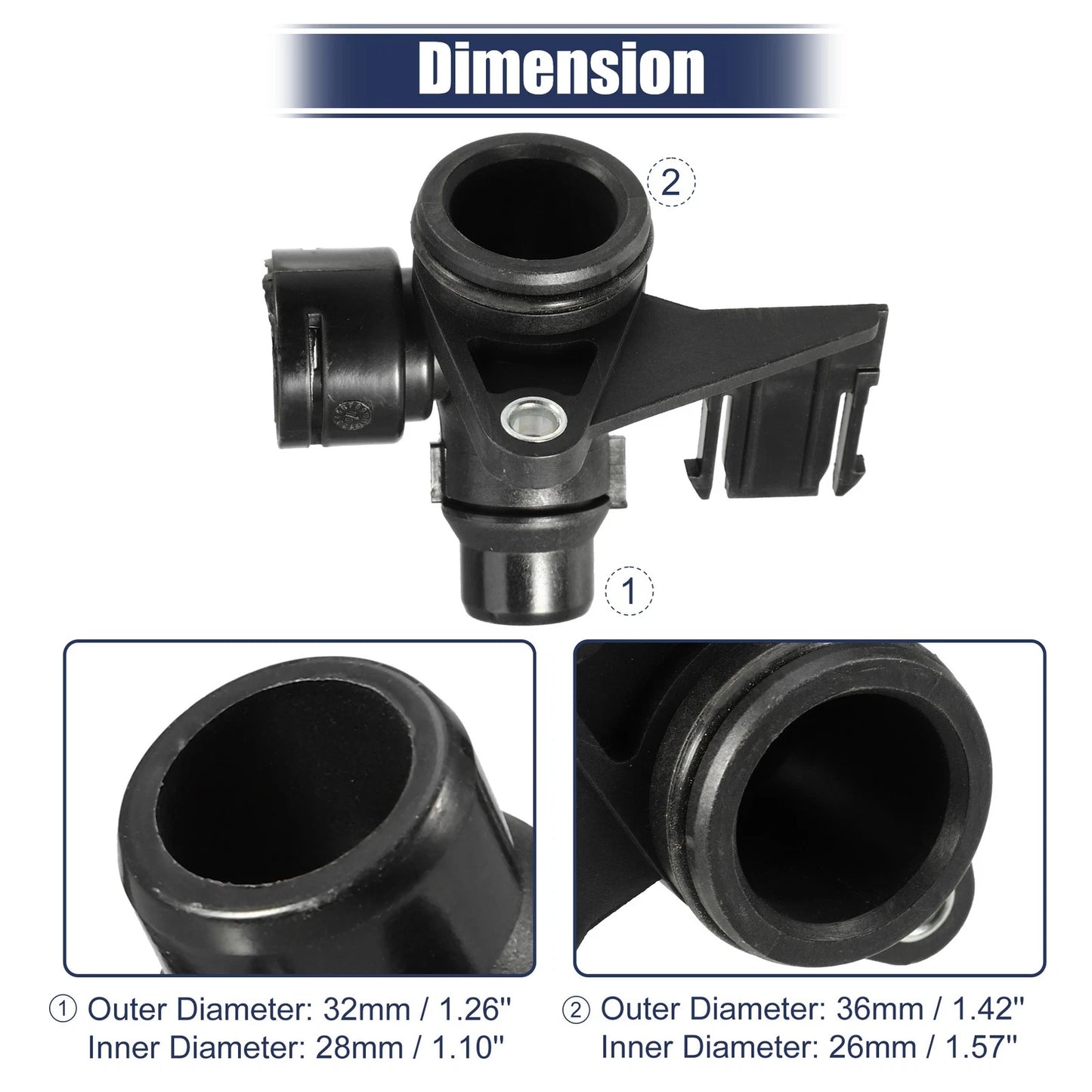 2X Radiator Coolant Hose Flange for Audi A4 (2002–2008)