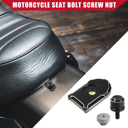 Set of 1 Motorcycle Seat Bolt Screw with Cover Nut for Harley Davidson