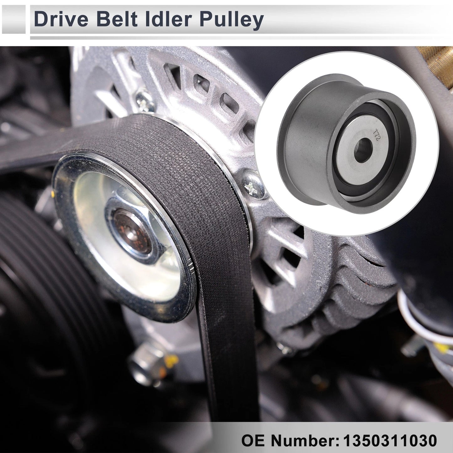 Drive Belt Idler Pulley for Toyota Corolla Sedan (1991–1999) No.1350311030