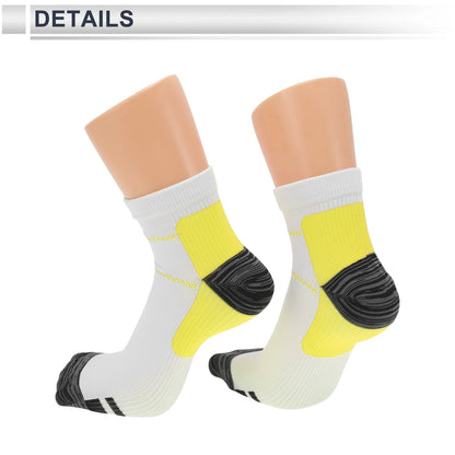 Cycling Socks Anti-Friction Shock Absorption Size M Low-Cut Yellow White