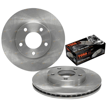 Front Disc Rotors + Brake Pads Set for Mazda Tribute + Ford Escape (2001-2005)
