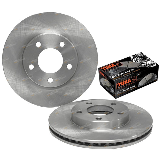 Front Disc Rotors + Brake Pads Set for Mazda Tribute + Ford Escape (2001-2005)