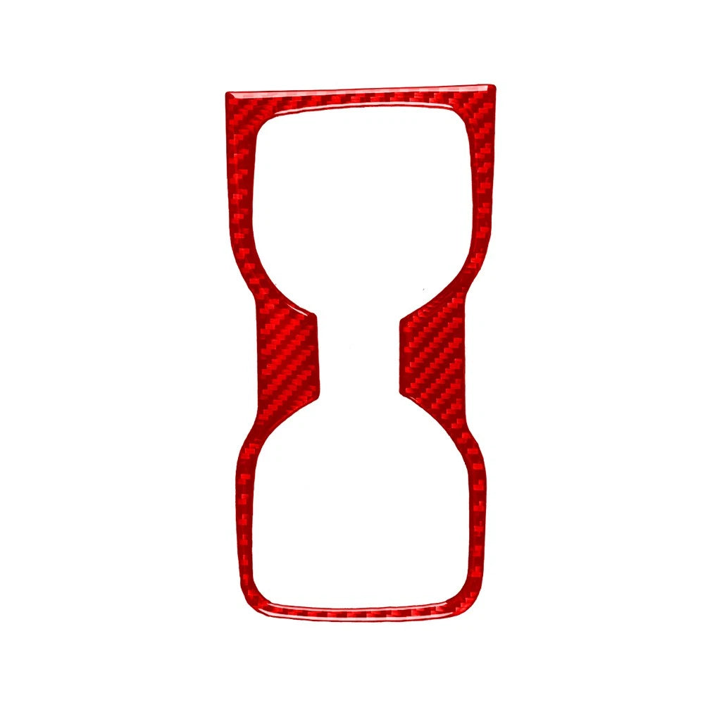 Carbon Fiber Red Center Water Cup Holder Cover Trim for Ford Ranger (2019–2022)