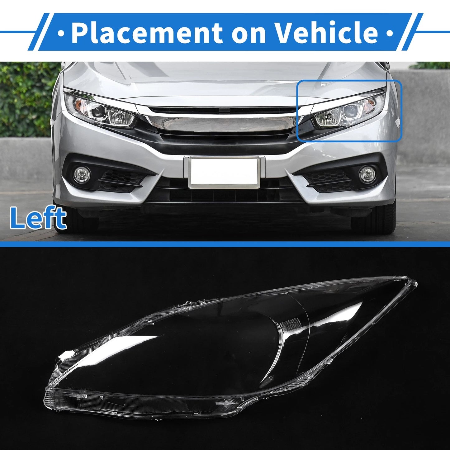 Headlight Lens Cover for Mazda 3 (2013–2015) PC Clear