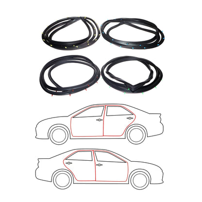 Set of 4 Weatherstrip for Toyota Crown S60 MS60 MS64 MS65 (1971–1974)