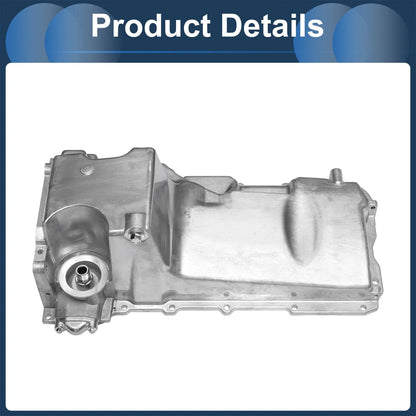 Engine Oil Pan for Chevrolet Camaro (1967-1987) - 1 x Aluminum Silver Tone