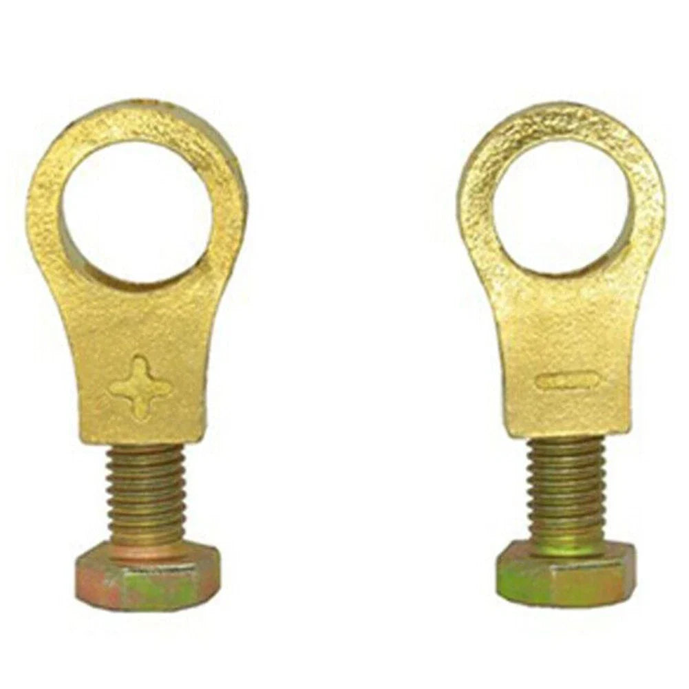 2 x Pure Brass Battery Terminal Top Post Wire End