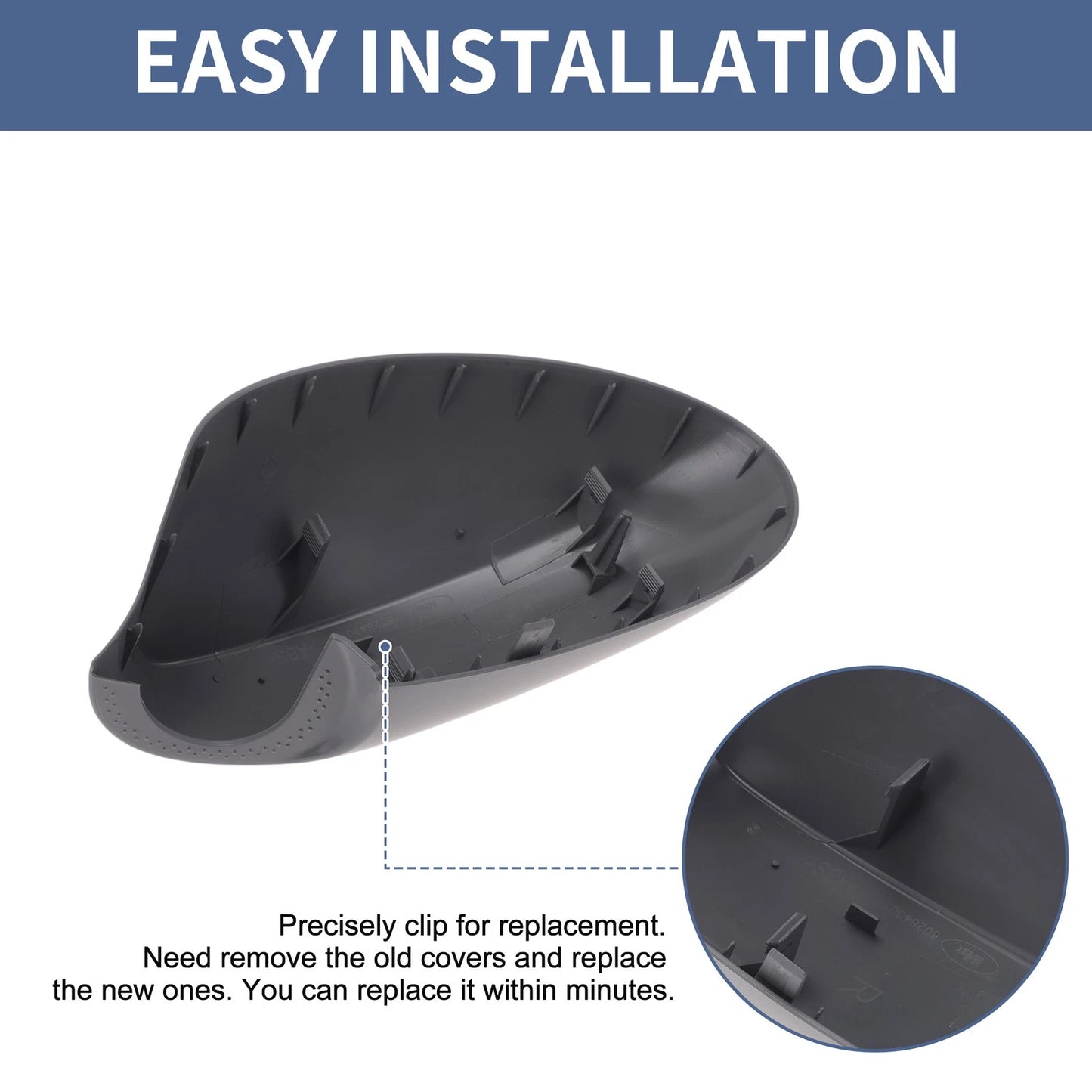 Mirror Cover Cap for BMW 1 Series E81 E82 E87 E88 (2004–2010) Gray